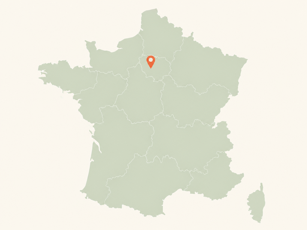 Carte de France illustrée avec le repère d'EarConnect en Île-de-France